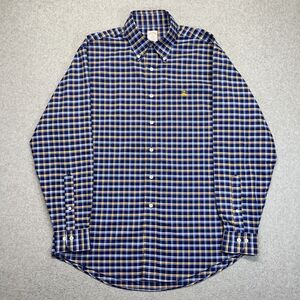 Brooks Brothers 346 Plaid Button-Down Shirt Men’s Medium Blue Yellow Long Sleeve